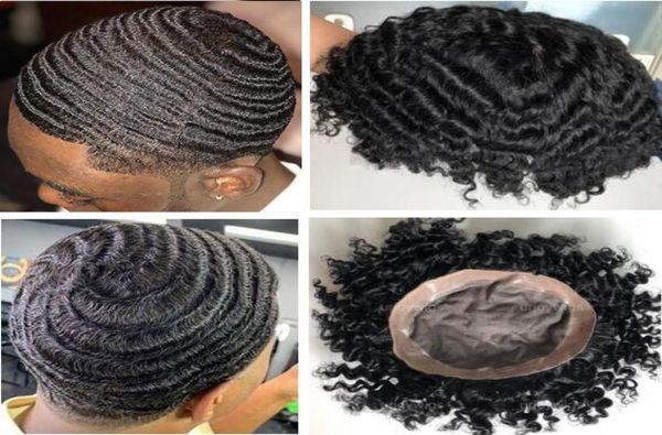 

men hair wig mono with npu toupee wave toupee jet black 1 brazilian virgin human hair replacement for black men fast 7090486