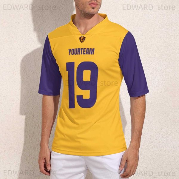 

diy tees polos customization minnesota no 19 rugby jersey sportswear retro football jerseys male custom made rugby shirt t230411, Black