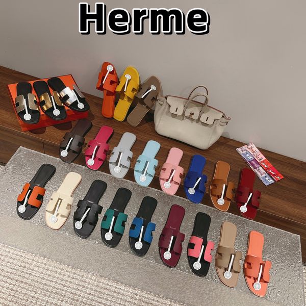

614s 613s slippers genuine leather same style designer h slippers for women's summer outwear leisure vacation beach slippers 2023 sprin, Black