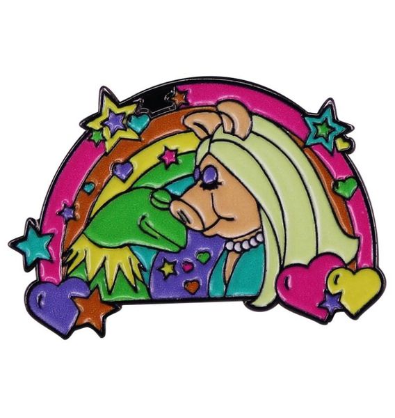 

cartoon puppet character miss pig brooch metal badge accessory gift cute anime movies games hard enamel pins collect metal5600719, Blue