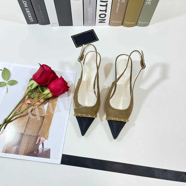 

shoes dress luxury designer heels summer pointy chain classic vintage women high y23