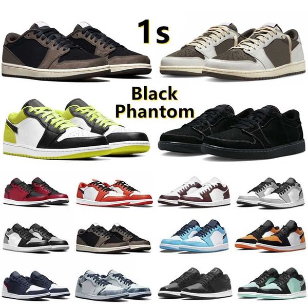 

1 1s mens basketball shoes sneaker black phantom cyber reverse dark mocha fragment wolf grey white camo diamond paint drip diamond men women