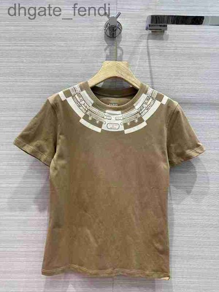 

women's t-shirt designermilan runway 2023 new spring summer o neck short sleeve print designer tees brand same style 1213-8 m8ot, White