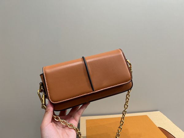 

fashion crossbody bag women postman bag metal sequin logo leather buckle open shoulder bag new designer high end luxury chain bag