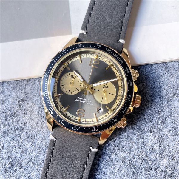 

bell wrist watches for men 2023 mens watches all dials work quartz watch luxury brand chronograph clock br fashion leather strap montre de l, Slivery;golden
