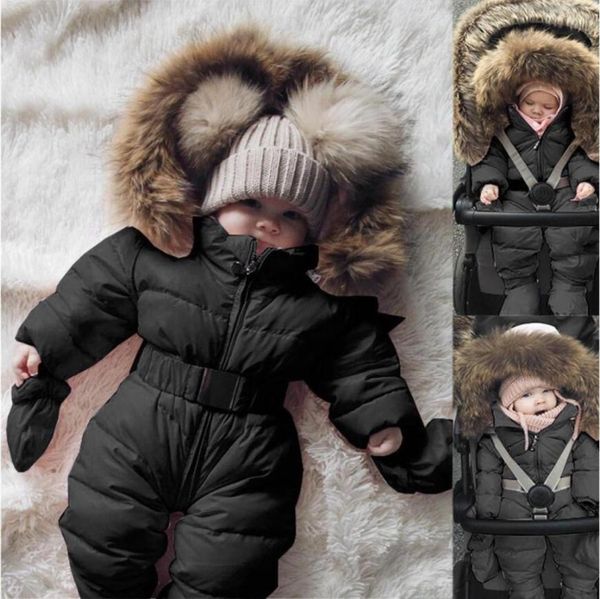 

winter jacket outerwear infant baby boy girl clothing romper jacket hooded jumpsuit warm thick coat outfit2077711, White