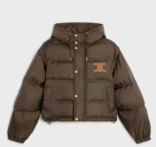 

Winter Designer Down Parkas for Mens Women Jackets With Letters Badge Sequins Fashion Womens Jacket Coats Casual Streetwear High Quality, Brown