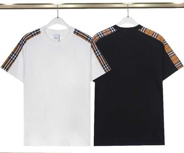 

black white designer t shirt summer short sleeve plaid print women men tshirt tee mens clothes, White;black