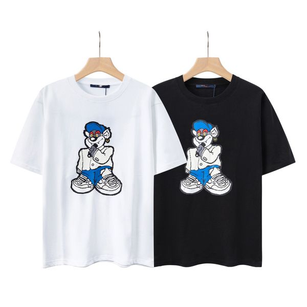 

designer men's t-shirts letter printed high street tees big v men women short sleeve hip hop style black white cottont-shirts casual te, White;black