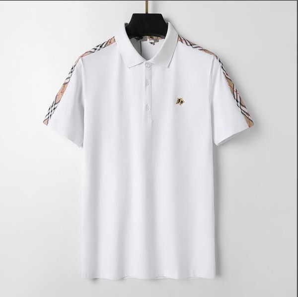 

2023 summer tide brand polo men's short sleeve pure cotton business casual lapel t-shirt trend men's -02, White;black