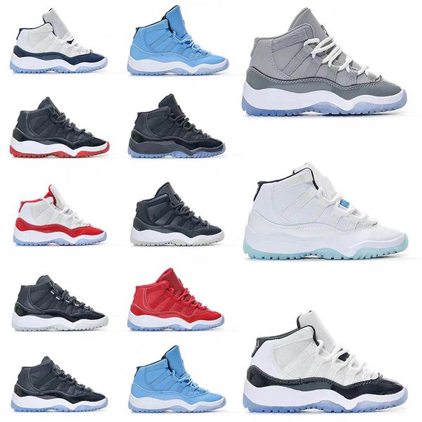 

11s children shoes designer cherry 11 basketball sneakers boys concord bred gamma blue cool grey low unc win like outdoor basketball shoes k