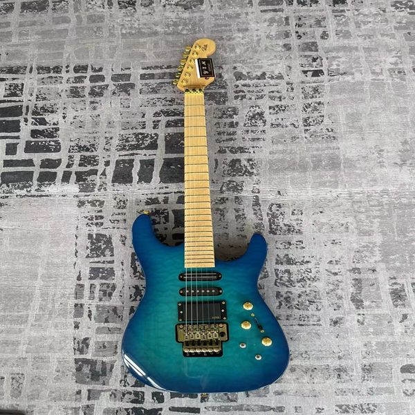 

big flower blue jackson maple fingerboard six string electric guitar high end pickup