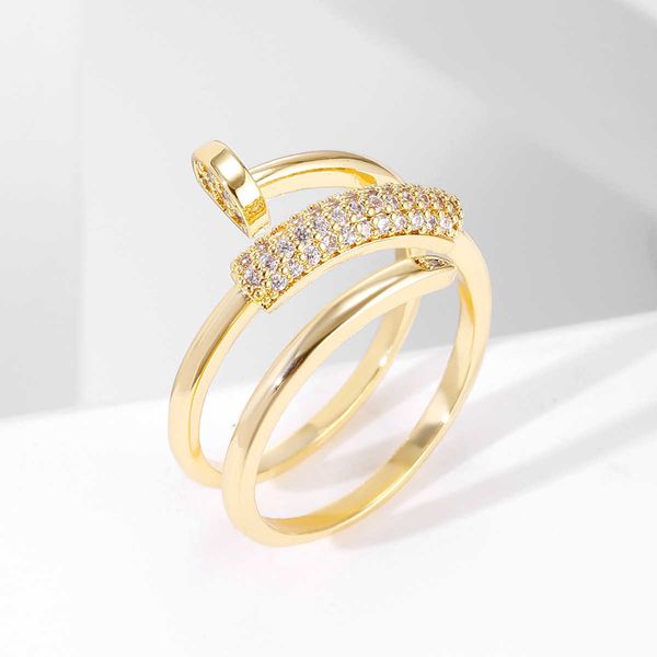 

band rings korea new fashion jewelry exquisite 18k real gold plated aaa zircon ring elegant women's opening adjustable wedding gift p23, Silver