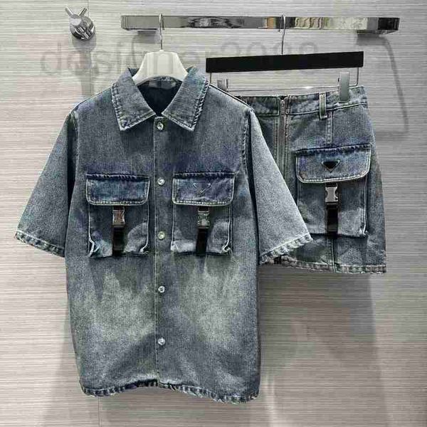 

women's two piece pants designer sets 2023 new spring summer lapel neck short sleeve and brand same style 2 s 6788, White