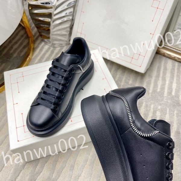 

2023 excellent sneakers men women shoes genuine designer shoes leather trainer fashion sports platform, Black