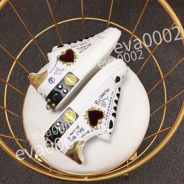 

designer calfskin casual shoes reflective sneakers vintage leather trainers fashion shoes leisure shoe lace-up women mens sneaker, Black