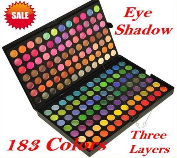 

new full 183 colors eye shadow palette for make up warm colors 3 layers brushes combo palette5031795