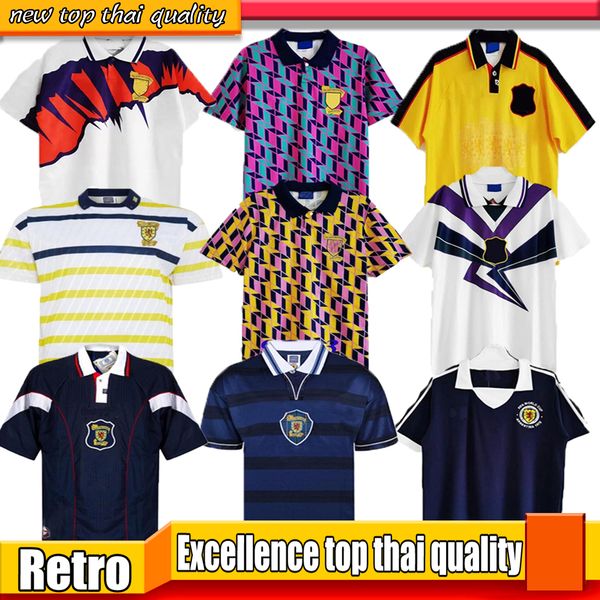 

1982 1986 retro soccer jerseys world cup final scotland 91 93 95 96 98 home away classic vintage leisure 1991 1993 1998 football shirt galla, Black;yellow