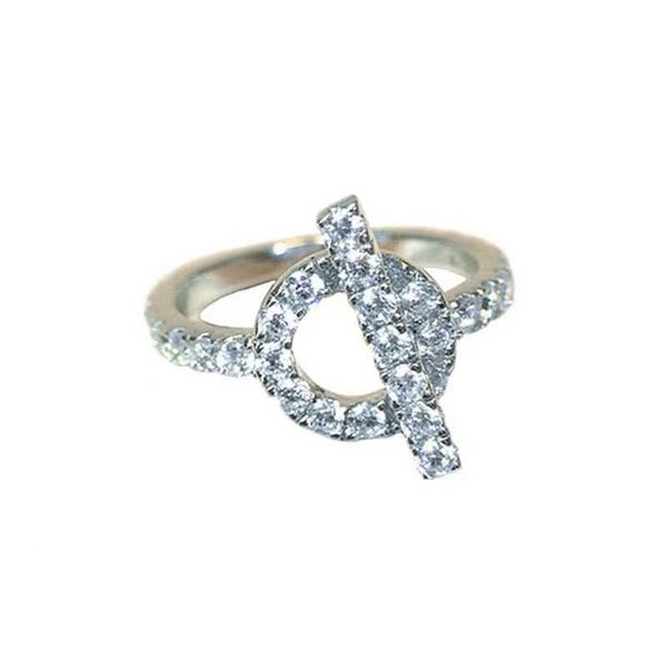 

trendy h home full diamond micro inlaid pig nose ring small q female minority luxury high-end ins fashion accessories 5qb6, Golden;silver