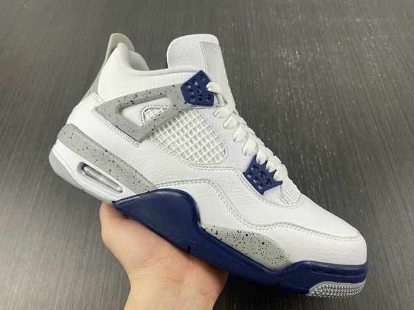 

2023 basketball shoes released jumpman 4 white midnight navy light smoke grey fire red fashion sport sneakers vintage trainers size us7-13