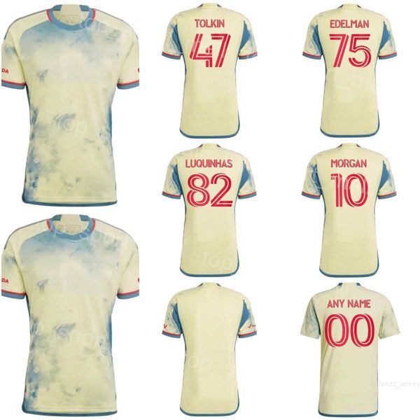 

new york red soccer jersey 23/24 fc 11 manoel 47 tolkin 82 luquinhas 4 reyes casseres jr nealis amaya morgan fernandez barlow coronel yearwo, Black;yellow