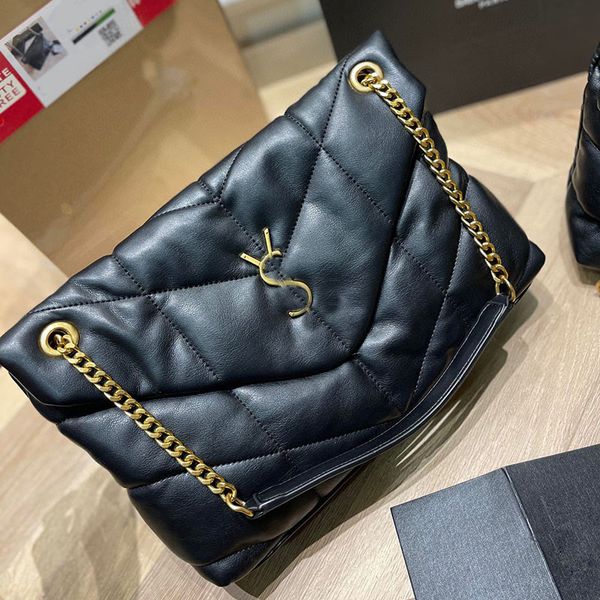 

women designer loulou puffer tote bag vintage cloud soft leather 3 colors metal hardware crossbody shoulder handbags messenger bag large cap