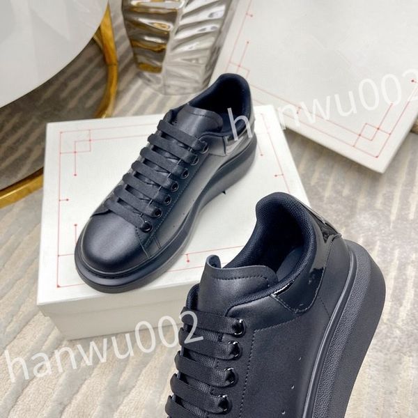 

luxury excellent sneakers men women shoes genuine designer shoes leather trainer fashion sports platform, Black