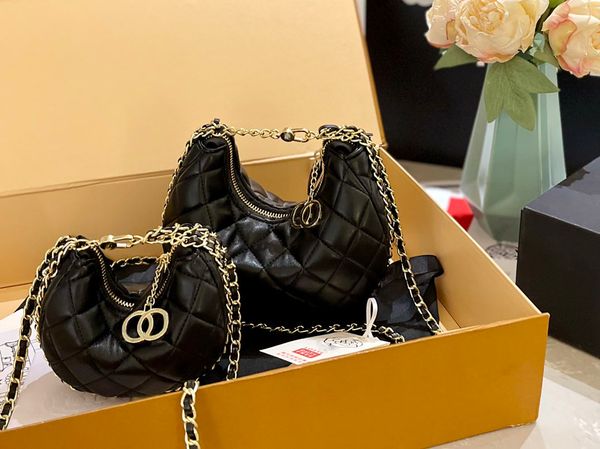 

2023 new women bag crescent hobo bag designer bags wallet handbag leahter shoulder crossbody bag lady luxury bags metal chain clutch flap to