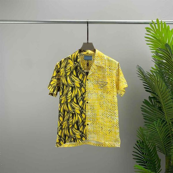 

2021ss spring and summer new high grade cotton printing short sleeve round neck panel t-shirt size m-l-xl--xxxl color black w257i, Black;brown