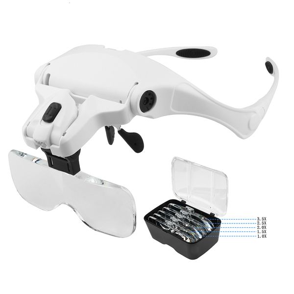 

magnifying glasses magnifying glasses reading illuminated magnifier 1.0x 1.5x 2.0x 2.5x 3.5x 2 lights adjustable head illuminated loupe magn