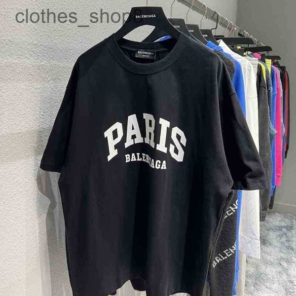 

fashion designer balencgs t shirt the most stable version 23ss paris b home front parts lettered print os loose short sleeve t- 1qni, White;black