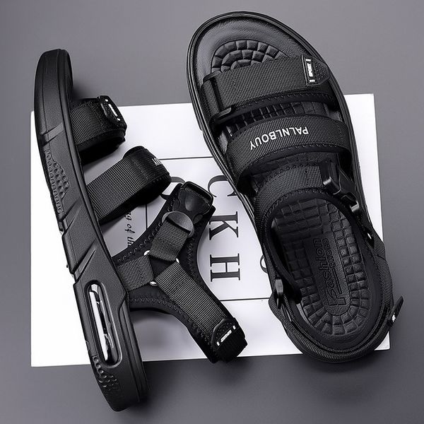 

sandals sandals men fashion outdoor beach comfort casual shoes summer male large size sandalias platform rome sandals 230411, Black