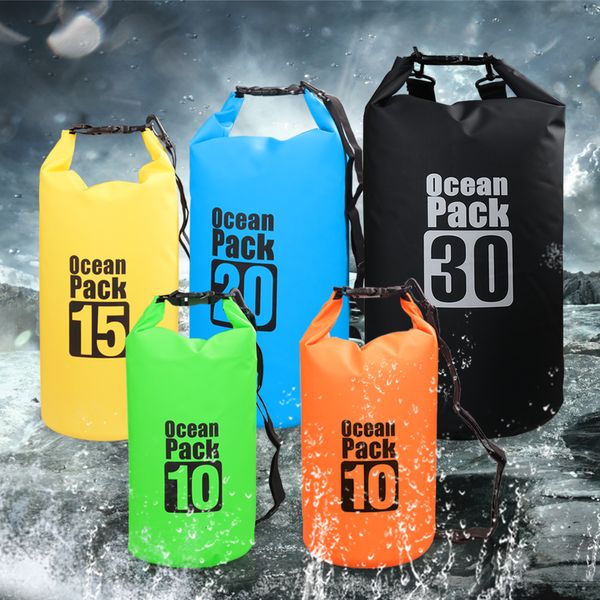 

beach accessories 10l 15l 20l 30l outdoor waterproof dry backpack water floating bag roll sack for kayaking rafting boating river 230411