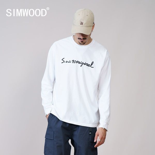 

men's tshirts 2023 autumn winter letter print long sleeve tshirts men 100 cotton pullovers plus size brand clothing 230411, White;black