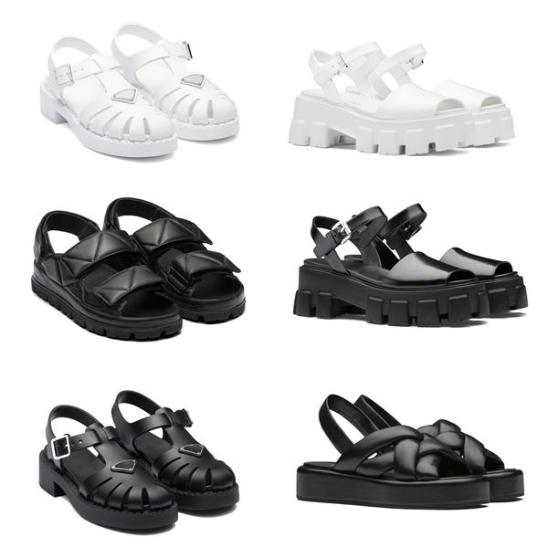 

2023luxury sandals women slipper men slides leather sandal womens hook & loop casual shoes 36-40 with box and dust bag, Black