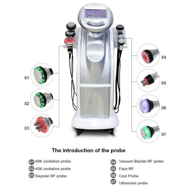 

7 in 1 80k cavitation machine fat burning skin tightening vacuum rf body slimming machine