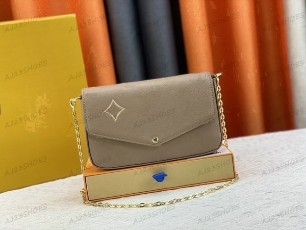 

2023ss pochette felicie chain bag women designer monograms empreinte leather cross body clutch bag m82047 m6997 purse detachable inner bag m