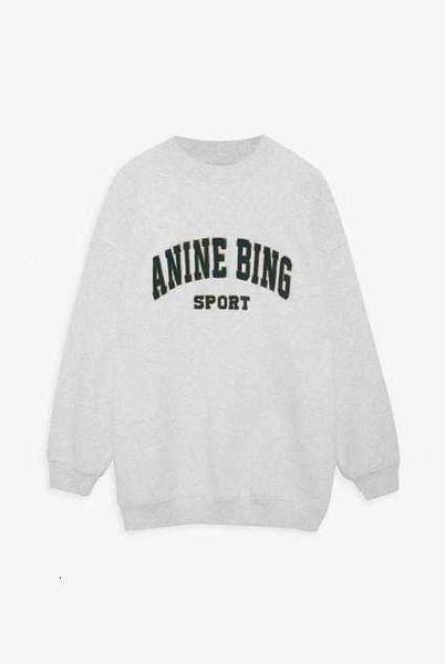 

anine bing women fashion cotton classic sweatshirt ab embroidered hoodies letters pullover loose long sleeve fleece sweater sportswear yz, Black