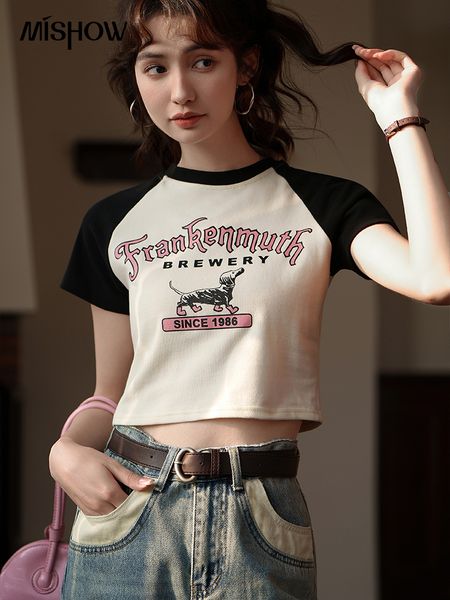 

men's tshirts mishow short tshirt for women 2023 summer american retro sleeve oneck letter printing fashion slim fit mxc33t0025 230411, White;black