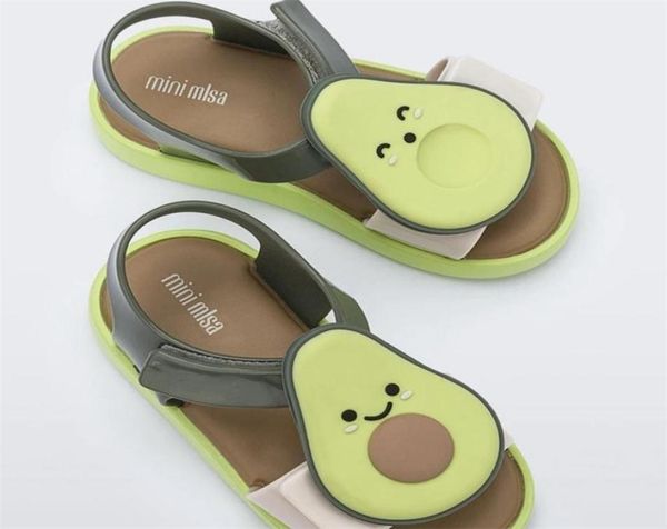 

mini mlsa kids shoes melflex watermelon straberry pinapple avocado princess beach baby girl sandals shoe 2204026319281, Black;red