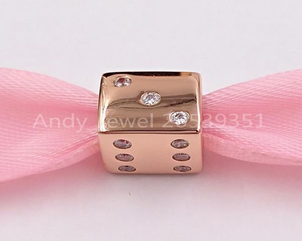 

andy jewel authentic 925 sterling silver beads dazzling dice charm charms fits european pandora style jewelry bracelets necklace4984006, Black