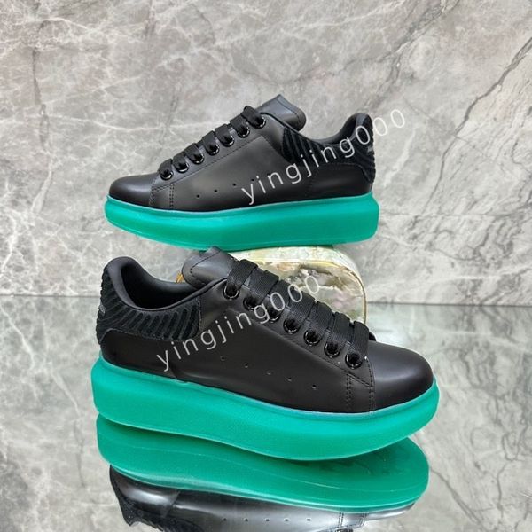 

2023r brand trainers womens casual shoes men womens leather lace up white sole espadrilles oversized flats, Black