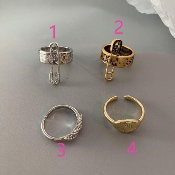 

2021 autumn and winter pin letter ring niche design satellite diamond personalized fashion accessories female highquality fast de8760657, Silver