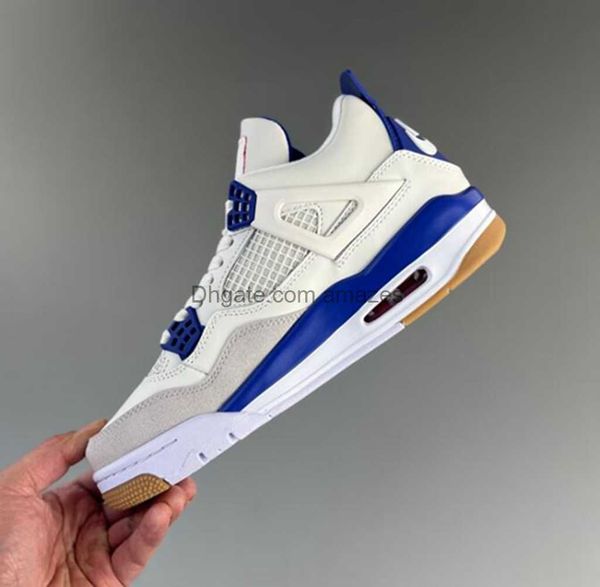 

sandals with box new 4 for womens mens blue white sports shoes 4s sneakers shoes dr5415-107 for size eur 36-46, Black