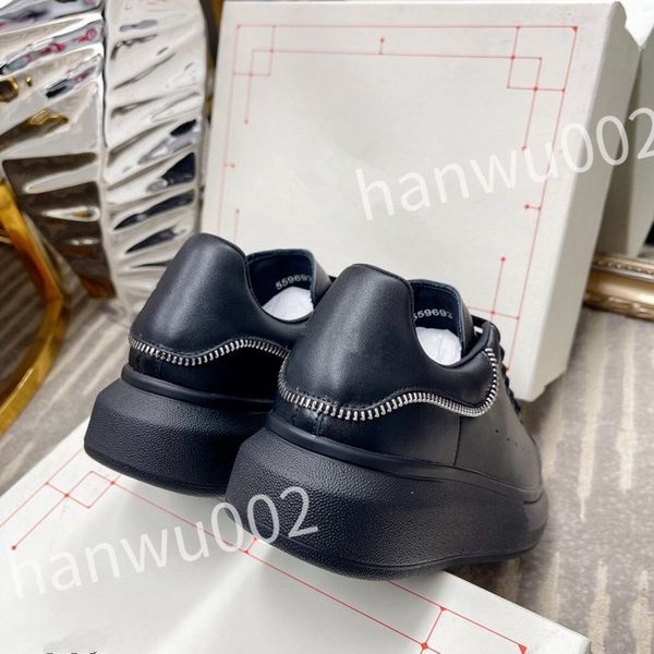 

new excellent sneakers men women shoes genuine designer shoes leather trainer fashion sports platform, Black