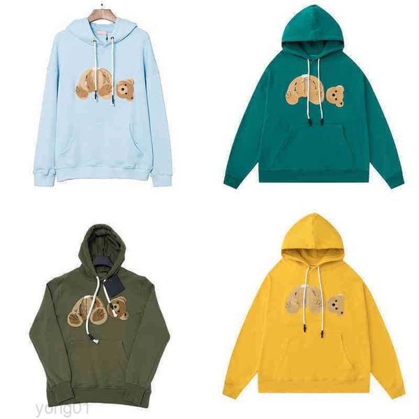 

spring desgienr men hoodie long sleeve palm hoodies broken bears hoody mens pullover sweatshirt loose teddy plams sweatshirts q1, Black