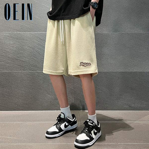 

men s shorts 2023 cotton y2k oversized summer short pants sports streetwear letter embroidery casual for men 220410, White;black