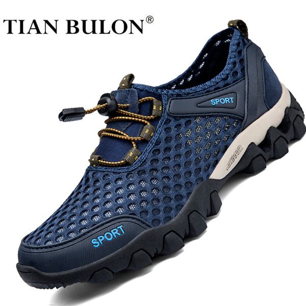 

summer men casual sneakers breathable mesh shoes mens non-slip outdoor hiking shoes mens climbing trekking shoes zapatos hombre, Red;white