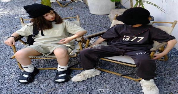 

designer kids oversize loose t shirt tshirt tee 1977 letter print streetwear summer children boys girls clothing high street3319264, Blue