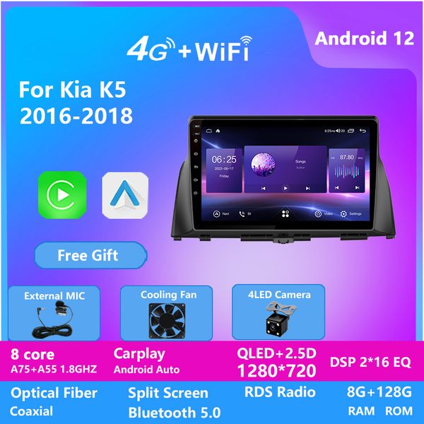 

android 12 car radio auto carplay video for kia k5 2016-2018 multimedia player audio stereo 2din 10 inch